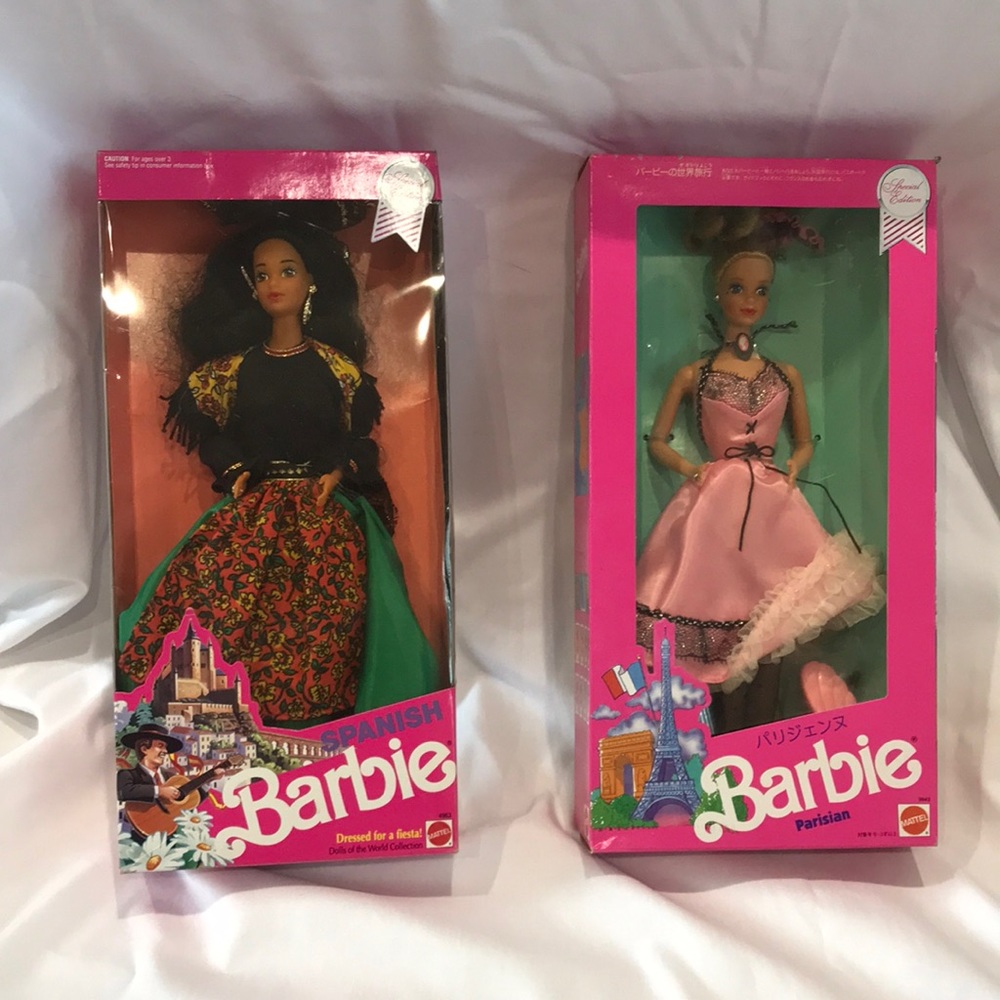2 Collectible Barbies’, Spanish and Parisian
